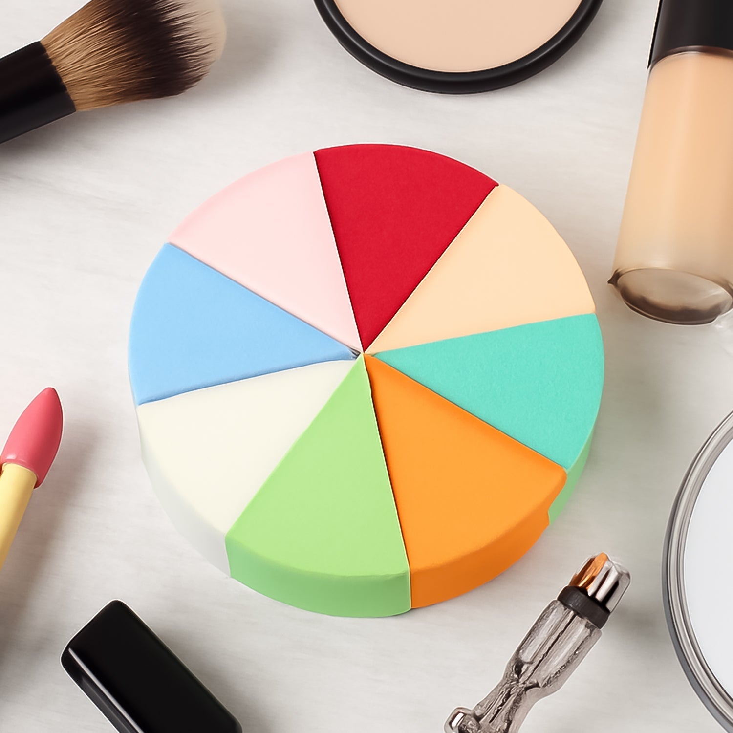 Makeup Sponge Triangle Shaped Mix Colour Cosmetic Puff (8 Pcs Set) Makeup Sponge Triangle Shaped Mix Colour Cosmetic Puff (8 Pcs Set)